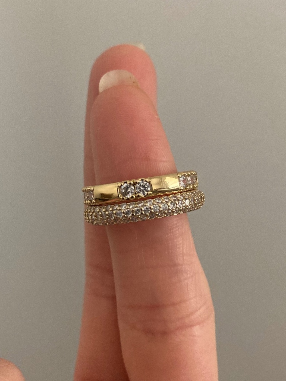 Vanessa Mooney SZ6 Ring SET Gold Stackable layering cocktail Rings Gold Set New